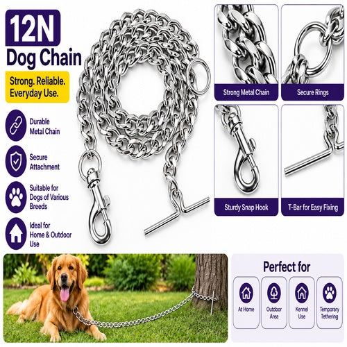 Dog Tie-Out Chain with Ground Stake - 12N