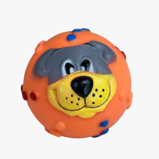 Dog Faced Squeaky Pet Ball