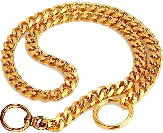 Brass Choke Chain for Large Dogs - Chrome Plated Pack