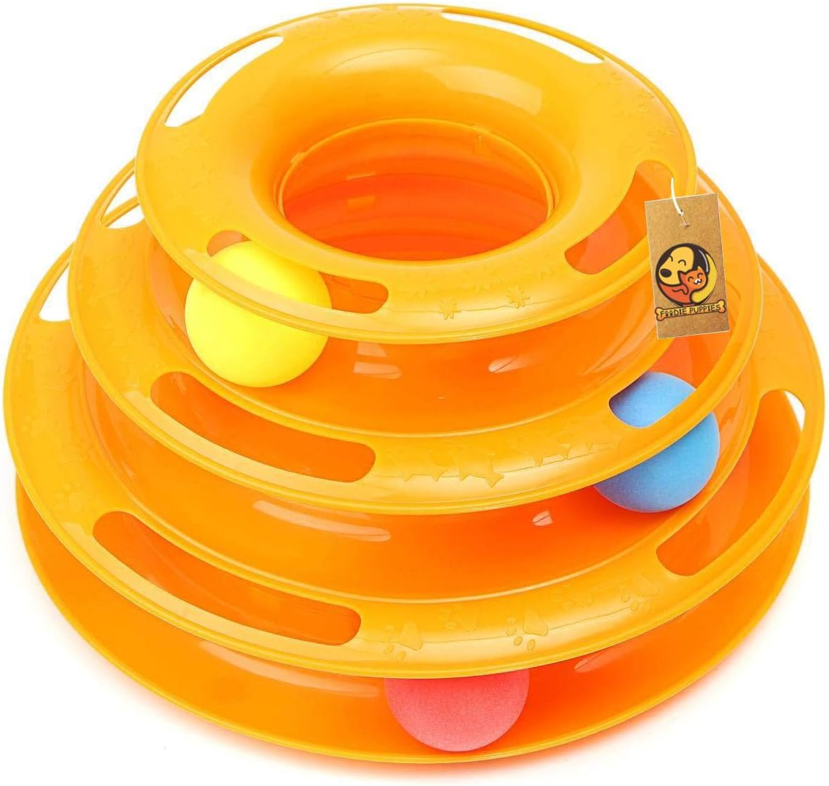 Tower Track Roller with Colorful Balls for Cats and Kittens - 3 Layers - image 2