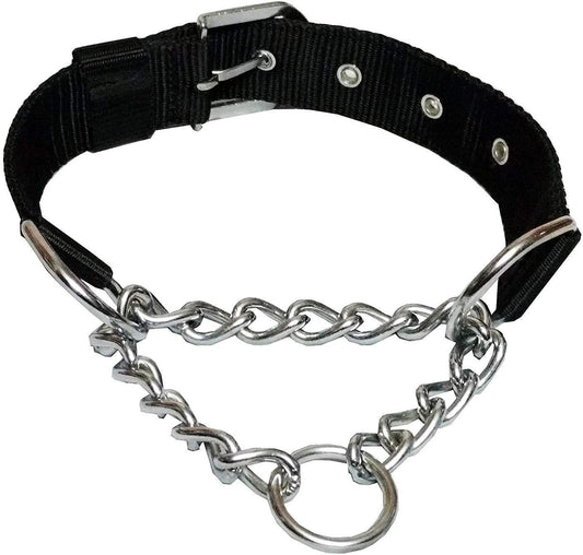 Nylon + Steel Chain Choke Collar - 1.25" Pack