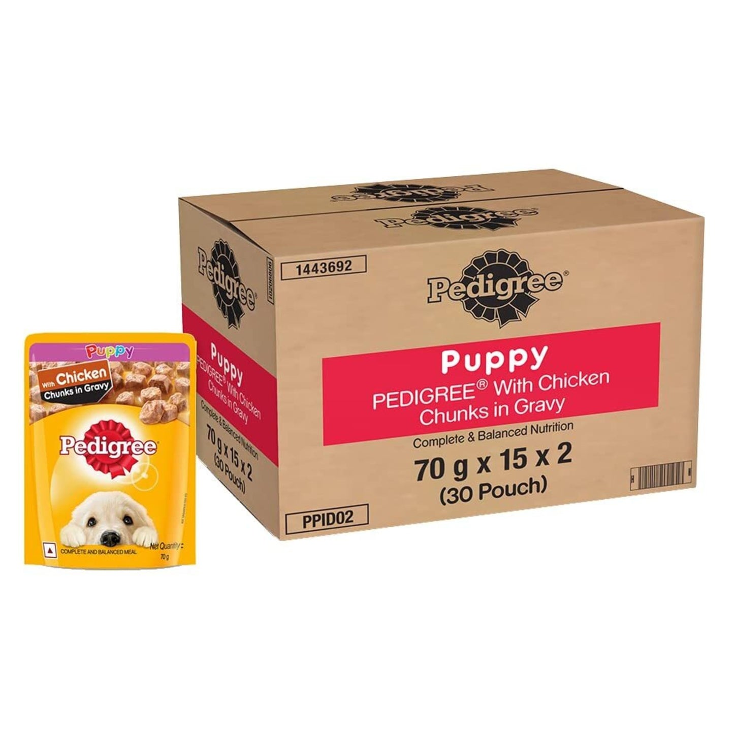 Pedigree Puppy Chicken & Lever Chunks in Gravy 70gm