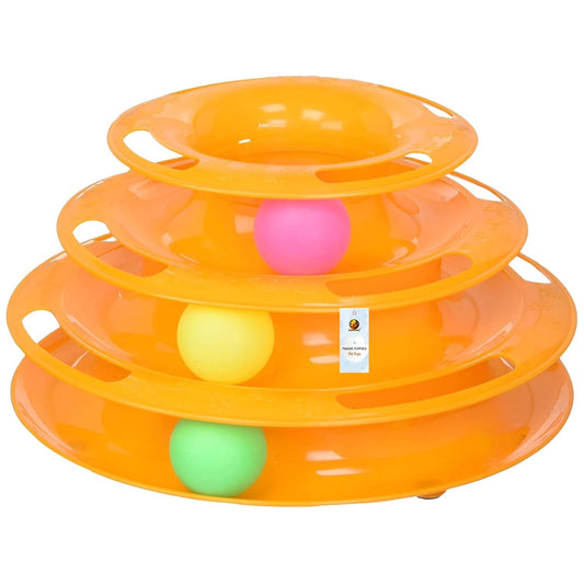3-Layer Tower Track Cat Toy with Colour Balls Pack