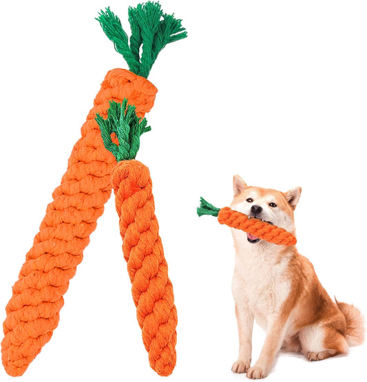 Rope Carrot Chew Toy for Dogs Pack