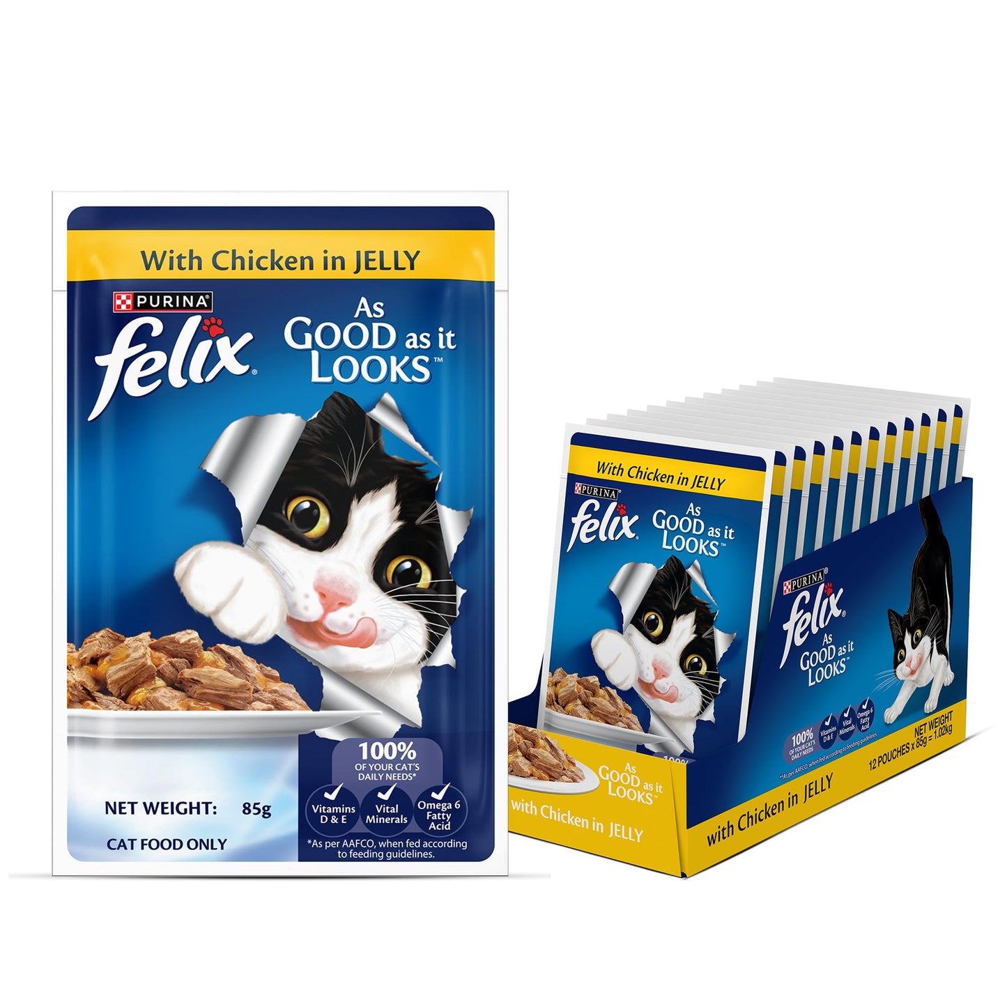 Purina Felix Adult Chicken in Jelly Wet Cat Food