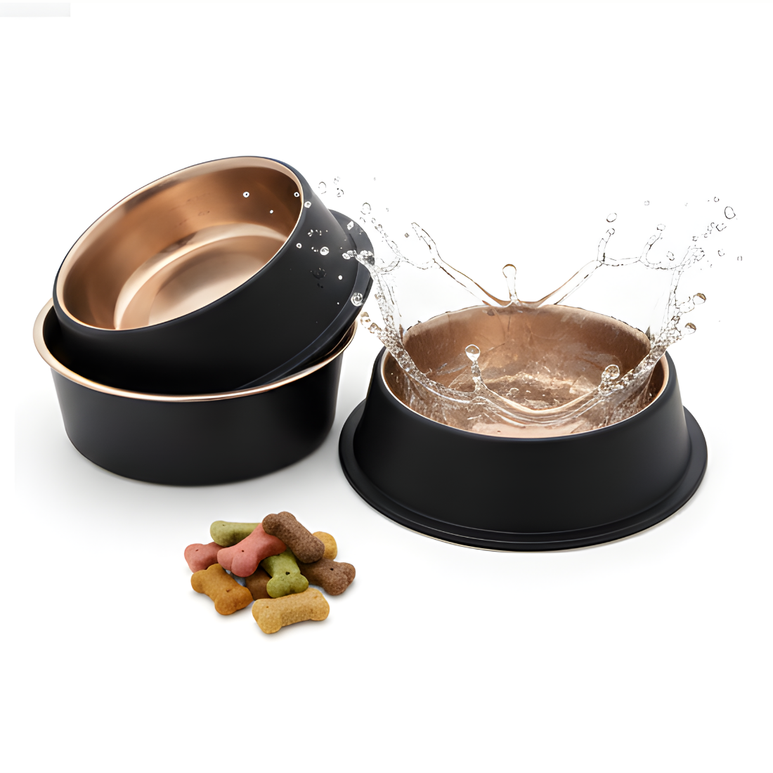 Premium Copper-Finish Pet Bowl