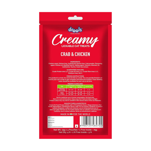 Drools Creamy Crab & Chicken 5 Sticks Cat Treats