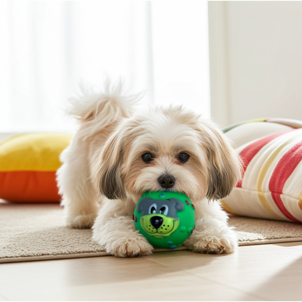 Dog Faced Squeaky Pet Ball