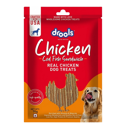 Drools Chicken and Cod Fish Sandwich Dog Treats Pack