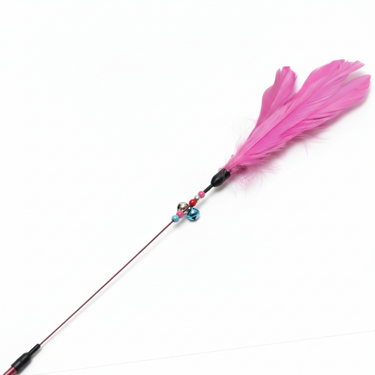 Feather Teaser Wand Cat Toy Pink Pack