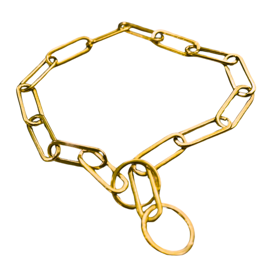 Brass Choke Chain for Large Dogs - Chrome Plated Pack