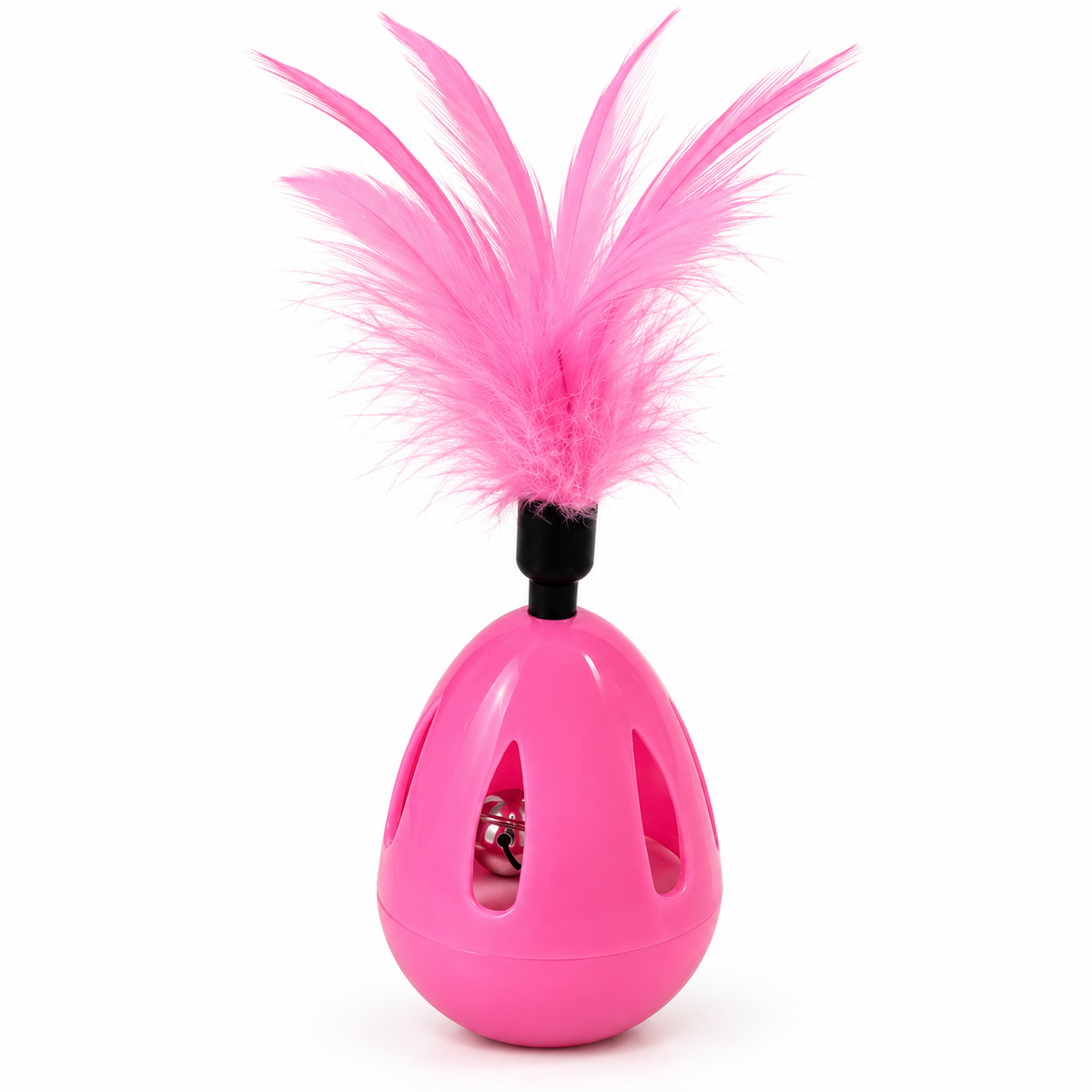 Pink Feather Cat Toy with Bell