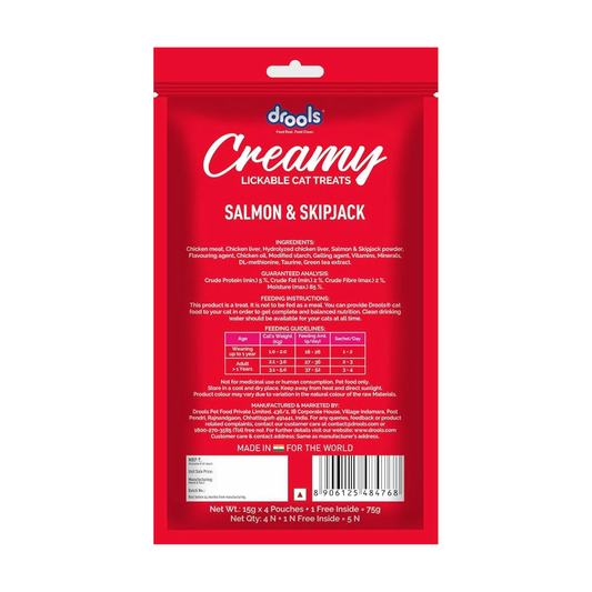 Drools Creamy Salmon & Skipjack 5 Sticks Cat Treats