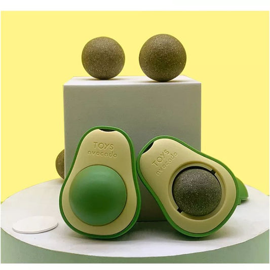 Avocado-Shaped Catnip Toy - Rotating Interactive Pack