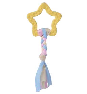 Chewer Toy Star rubber and rope dog chew