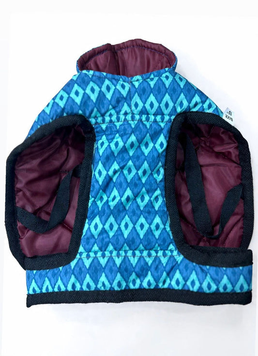 Circle Striped Puffer Jacket Navyblue