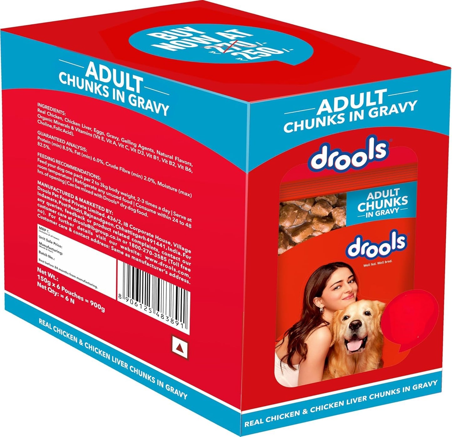 Drools Puppy Real Chicken & Chicken Liver Chunks Wet Dog Food