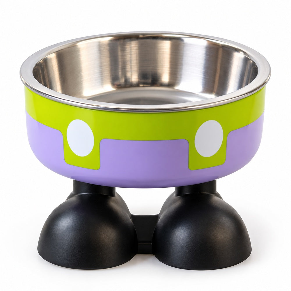 Elevated Stainless Steel Pet Feeding Bowl with Cartoon Feet