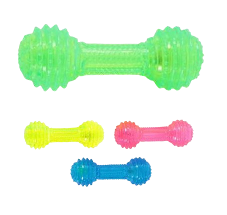 Eco LED Rubber Dumbbell Chew Toy