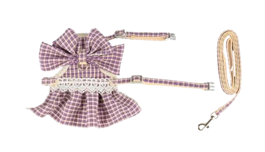 Prime Plaid Frock Harness with Leash - Toy Breed Pack