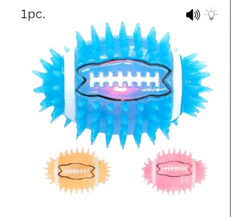 LED Rugby Spike Ball - Light-Up Chew Toy