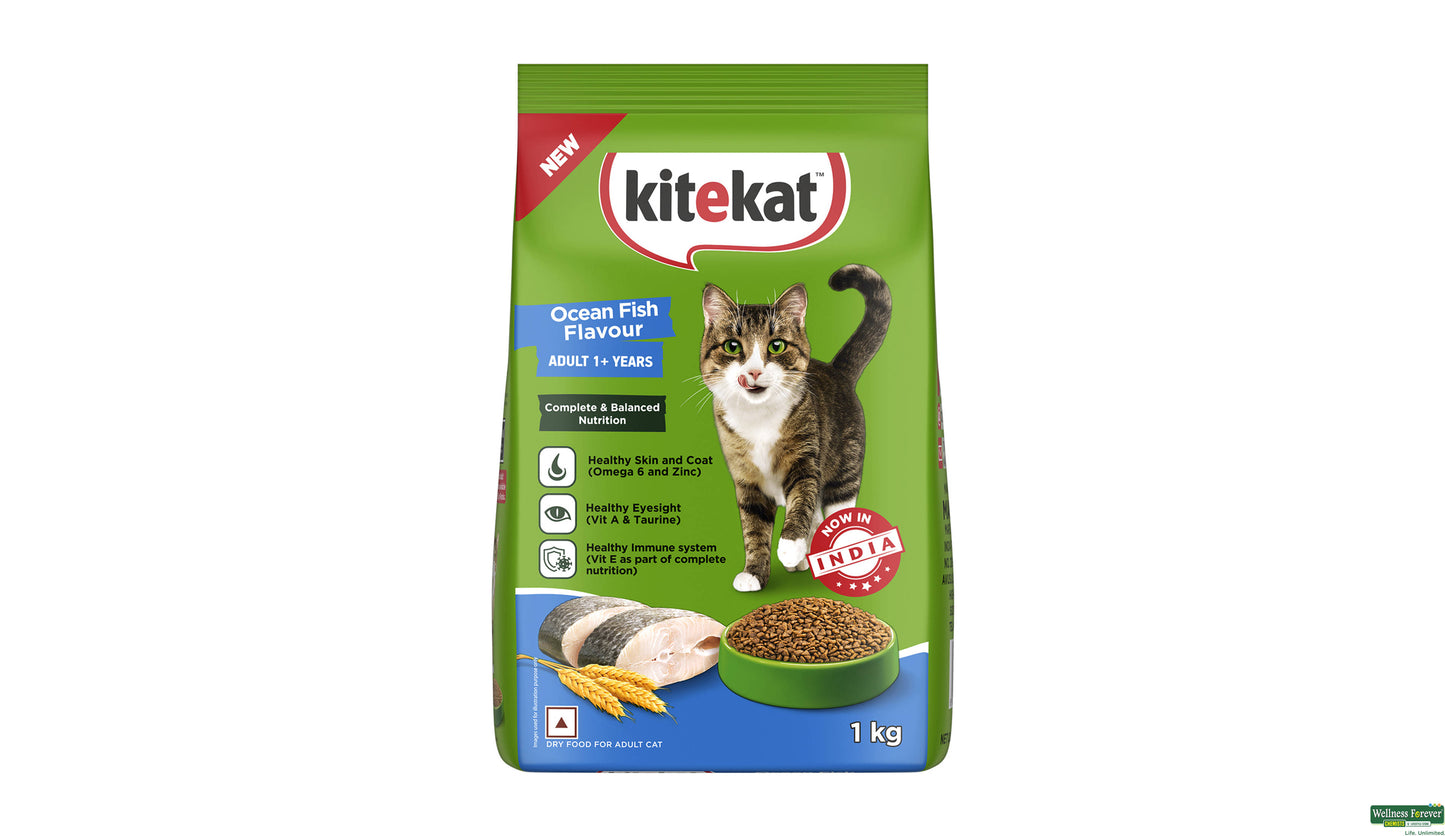 Kitekat Cat Adult Dry Food - Ocean Fish - 1kg - image 1