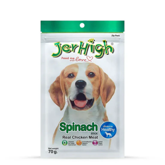 JerHigh Chicken Spinach Reach Chicken Dog Treat - 70g