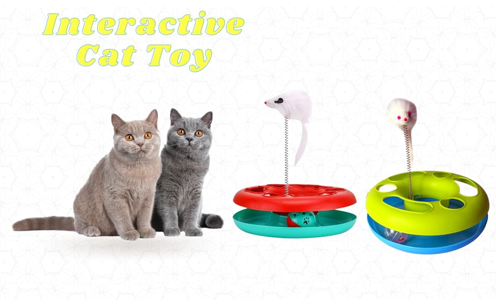 Happy Circle with Ball Bell and Feather Mouse Attached for Cats and Kittens - image 2