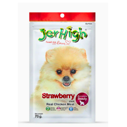 JerHigh Strawberry Real Chicken Meat Treat - 70g