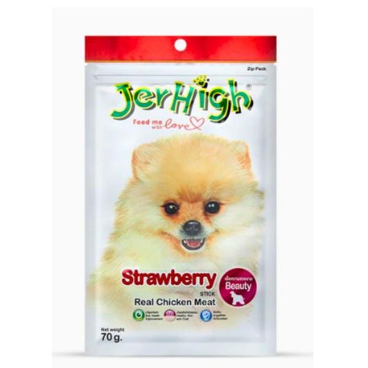 JerHigh Strawberry Real Chicken Meat Treat - 70g