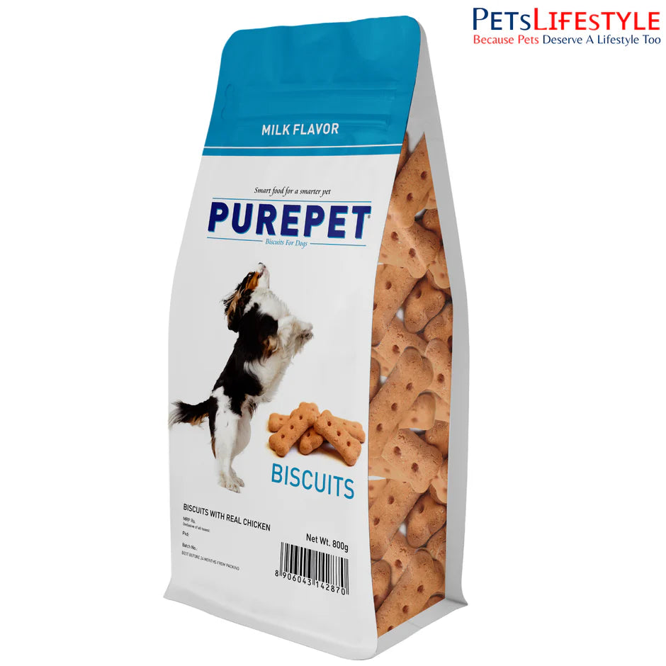 PurePet Milk Flavour Dog Biscuits - 800 g