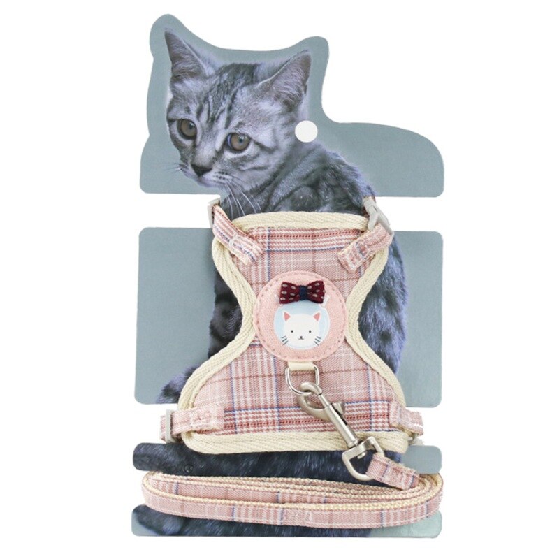 Premium Plaid Frock Harness  for Cat & Kitten - image 4