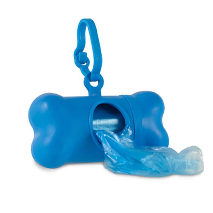 Poop Bag Holder Bone Shaped with Key Chain and Waste Trash Bag for Dogs - image 2