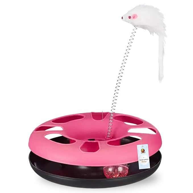 Happy Circle with Ball Bell and Feather Mouse Attached for Cats and Kittens - image 1