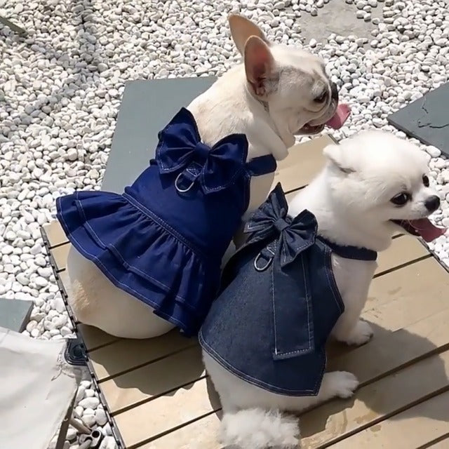 Denim Frock with Frills - Dog Dress Pack