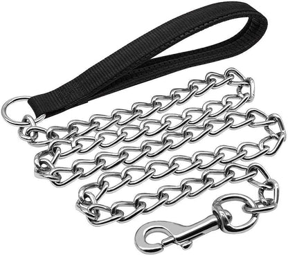 Dog Metal Leash Chain with Padded Handle Heavy Duty Dog Leash - image 4