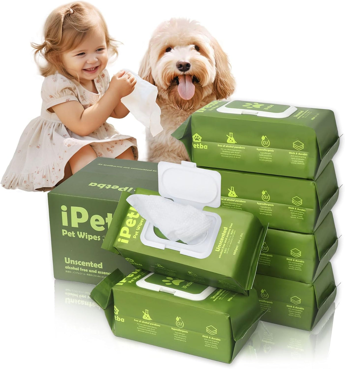 HobbsGo pet wipes 100 pcs, part of the HobbsGo Dog Complete Care Bundle