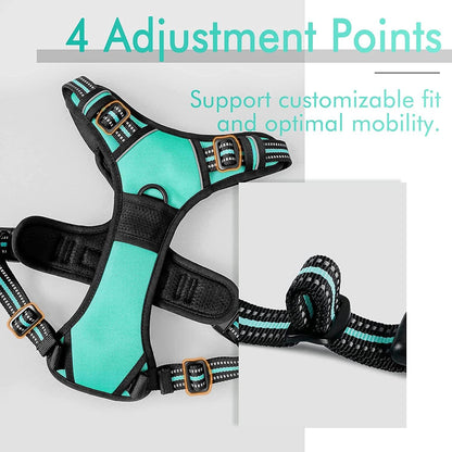HobbsGo Padded Reflective Dog Harness | No-Pull Adjustable S Pack