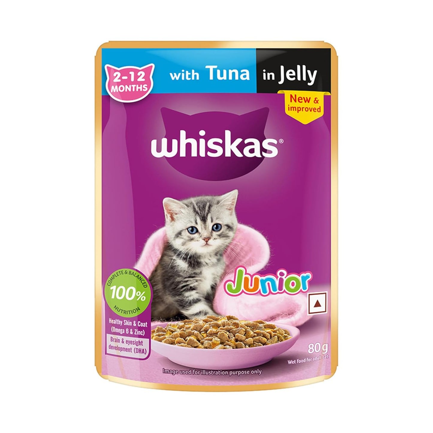 Whiskas Junior Wet Food Pouch Tuna - 80 g (2–12 Months)