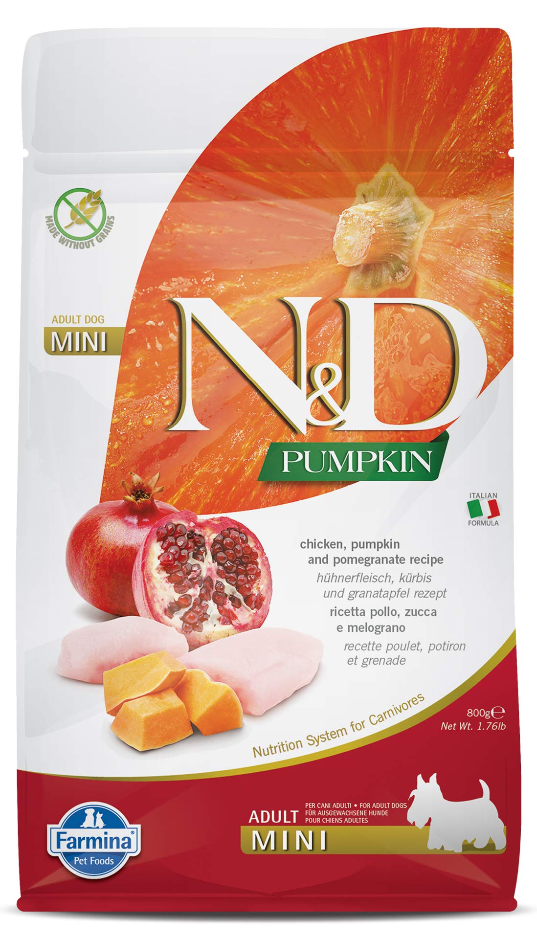 Farmina N&D Pumpkin Dog Food Chicken Adult Mini 800g Bag