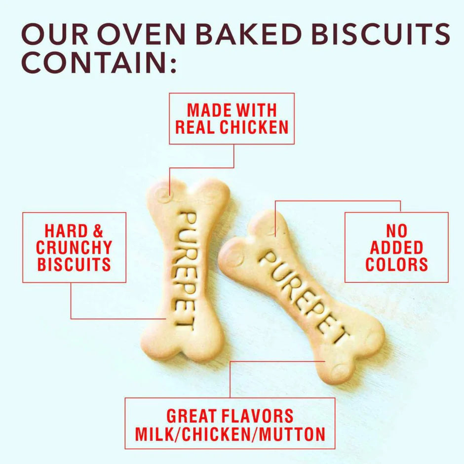 PurePet Milk Flavour Dog Biscuits - 800 g