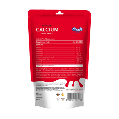 Drools Absolute Dog Treat Calcium Bone Pouch, 95g Pack