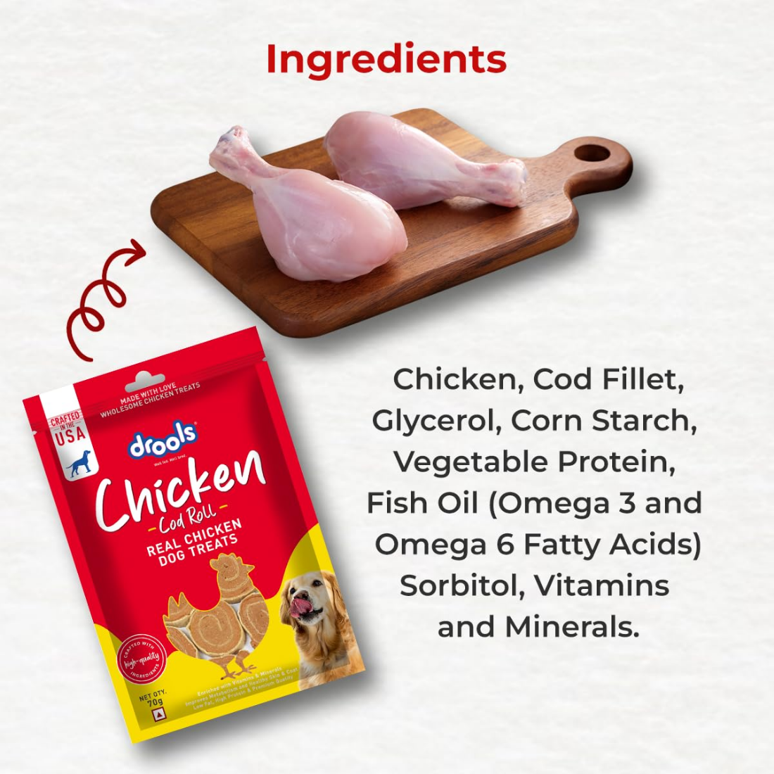 Drools Chicken Cod Roll Dog Treats
