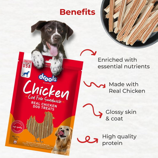 Drools Chicken and Cod Fish Sandwich Dog Treats