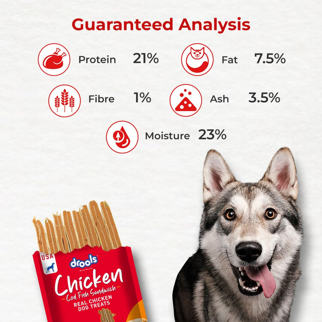Drools Chicken and Cod Fish Sandwich Dog Treats
