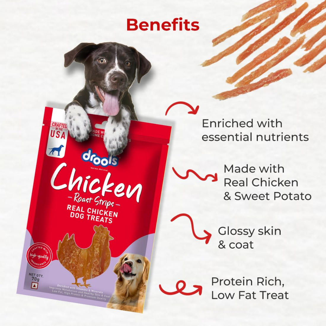 Drools Chicken Roast Strips Dog Treats