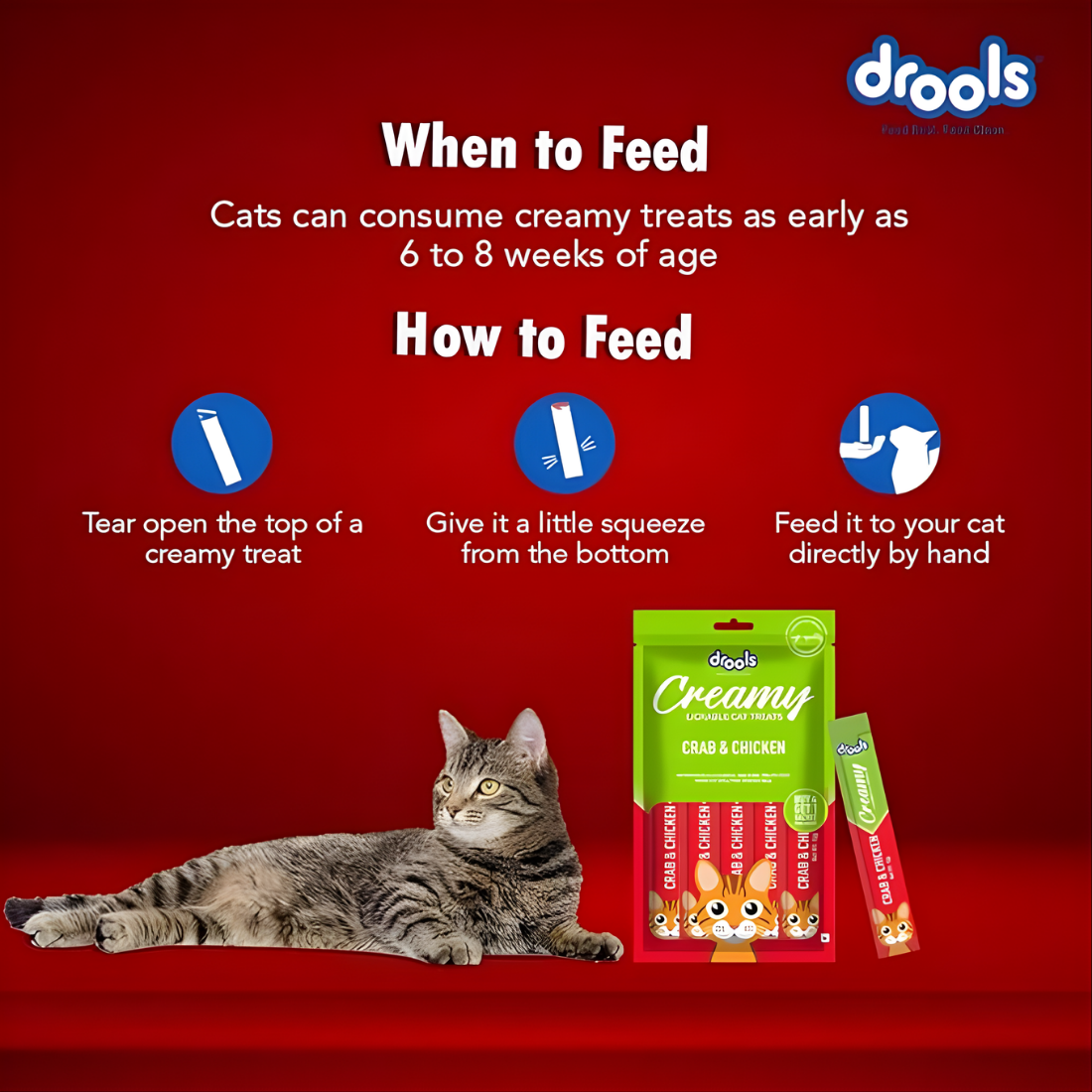 Drools Creamy Crab & Chicken 5 Sticks Cat Treats