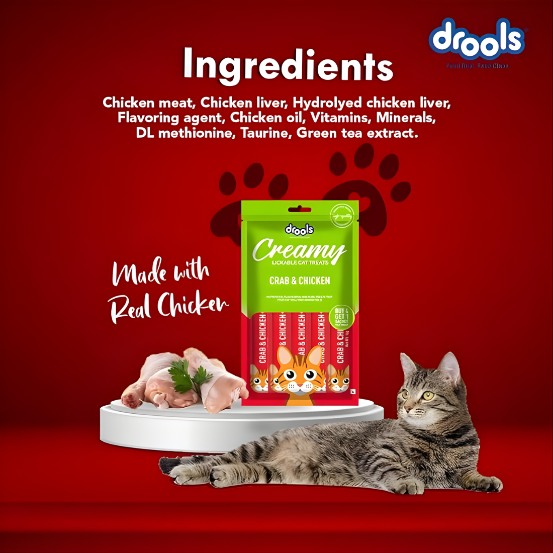 Drools Creamy Crab & Chicken 5 Sticks Cat Treats