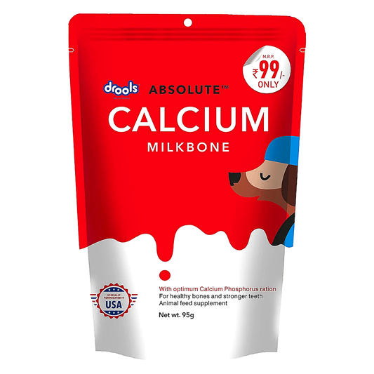 Drools Absolute Dog Treat Calcium Bone Pouch, 95g Pack