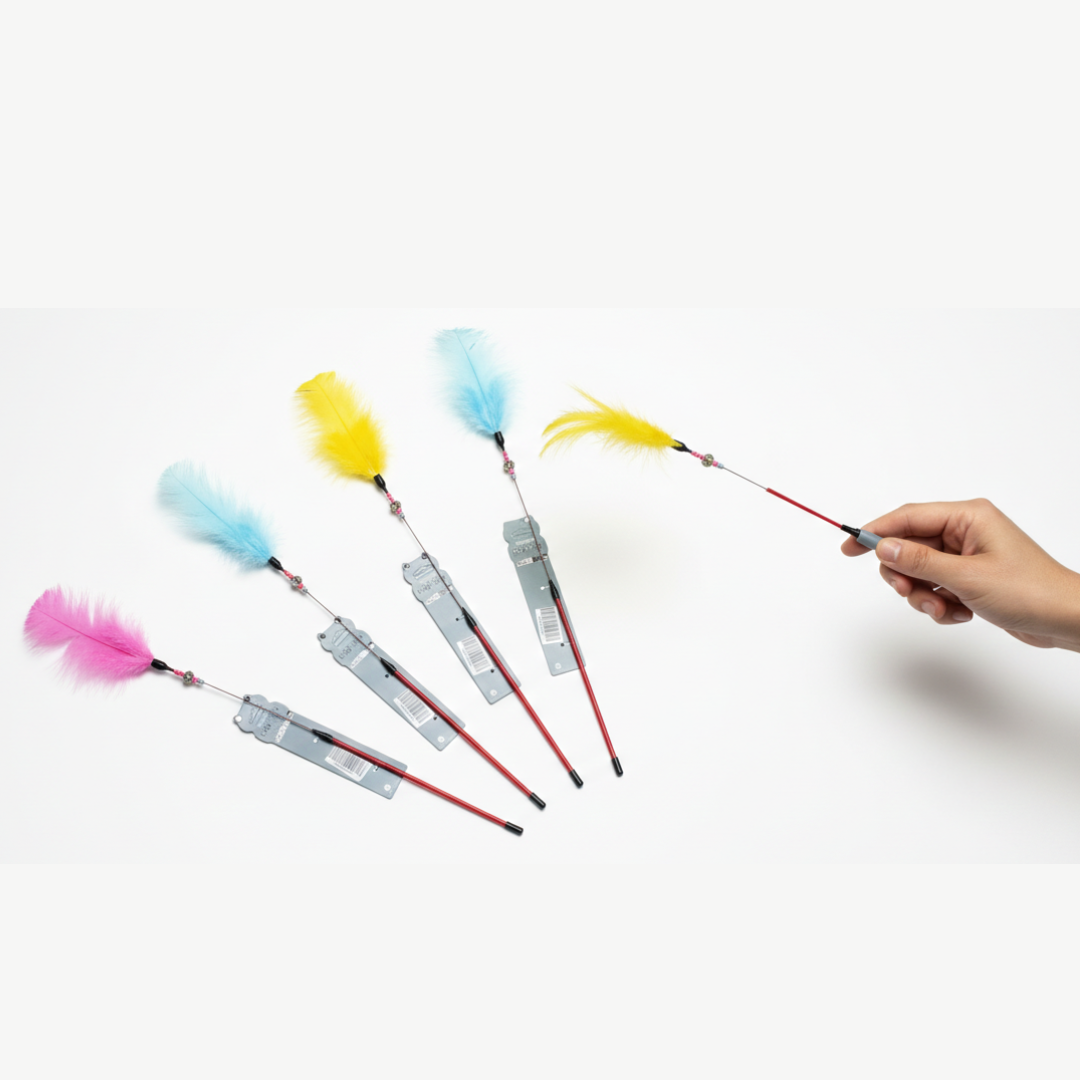 Feather Teaser Wand Cat Toy